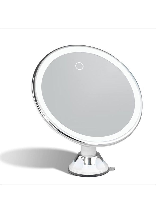 Fancii Rechargeable 10X Magnifying Makeup Mirror with 3 Light Settings - Large 8 inch Lighted Travel Vanity Mirror, Locking Suction Cup, 40pcs Dimmable LEDs, 12 Hours Battery Life - Luna 2 - Image 1