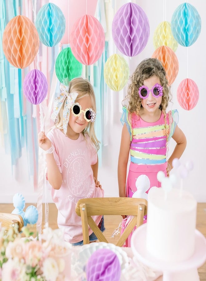 SUNBEAUTY 8'' Hanging Honeycomb Decorations Pastel Party Decoration Rainbow Birthday Party Decor for Baby Shower Wedding Graduation Events Accessories,Set of 16 - Image 5