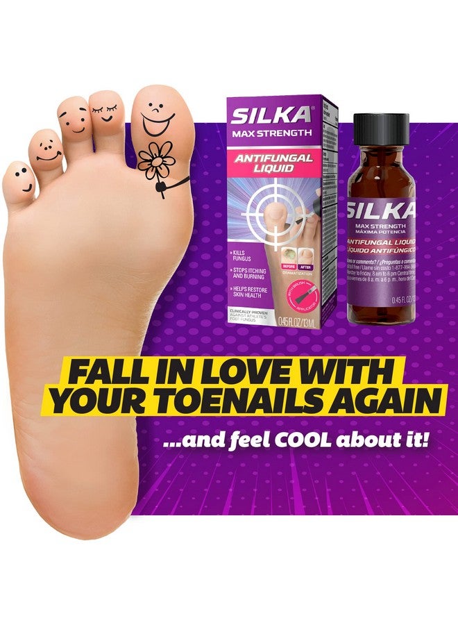 SILKA Max Strength Antifungal Liquid for Toenail Health, With Brush Applicator, Treats Fungus, Ringworm & Athlete’s Foot, Restores Appearance of Discolored Nail, Tolnaftate 1%, 0.45 Fl Oz, Pack of 2 - Image 3
