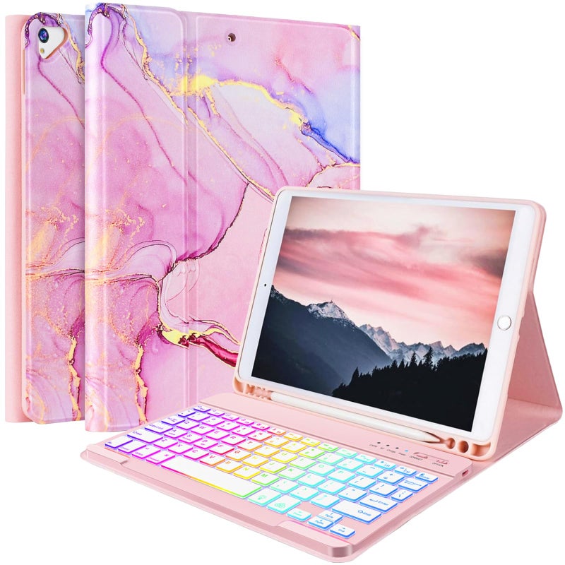 FUWANG Keyboard Case for iPad 9th 8th 7th Generation 102 inch Detachable 7 Colors Backlit for iPad 9th Generation Case with Keyboard Keyboard for iPad Pro 105Air 3rd Gen with Pencil Holder