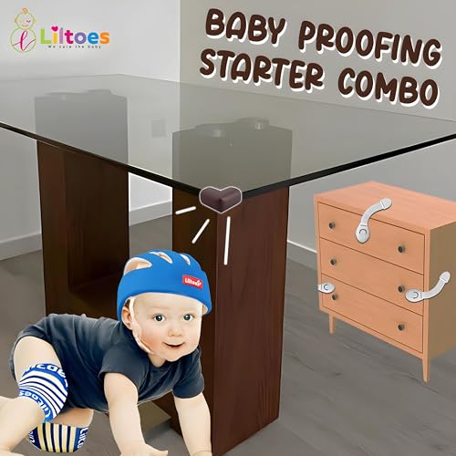 Liltoes Baby Safety Products Combo|LILTOES Baby Head Protector+Edge Guard+Cabinet Lock+Kneepad for Safety of Kids 6M to 60 M | Baby Safety Helmet with Corner Guard Protection(RoyalBlue+Corner+Cabinet+Kneepad) - Image 2