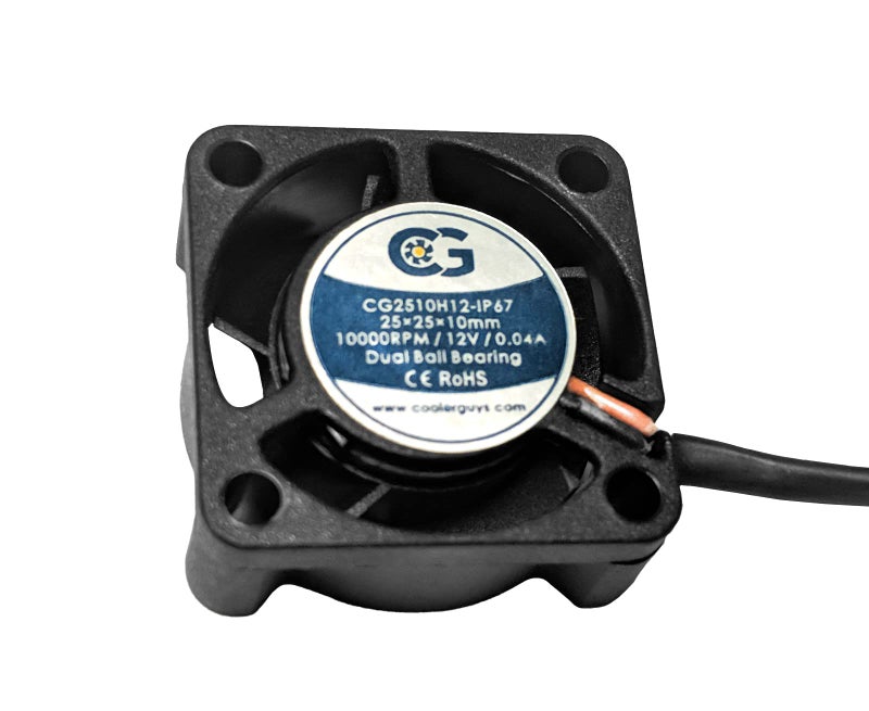 coolerguys مروحة كولر قايز 12 فولت DC مقاومة للماء IP67 (سرعة عالية، 25x10 مم) - Image 1