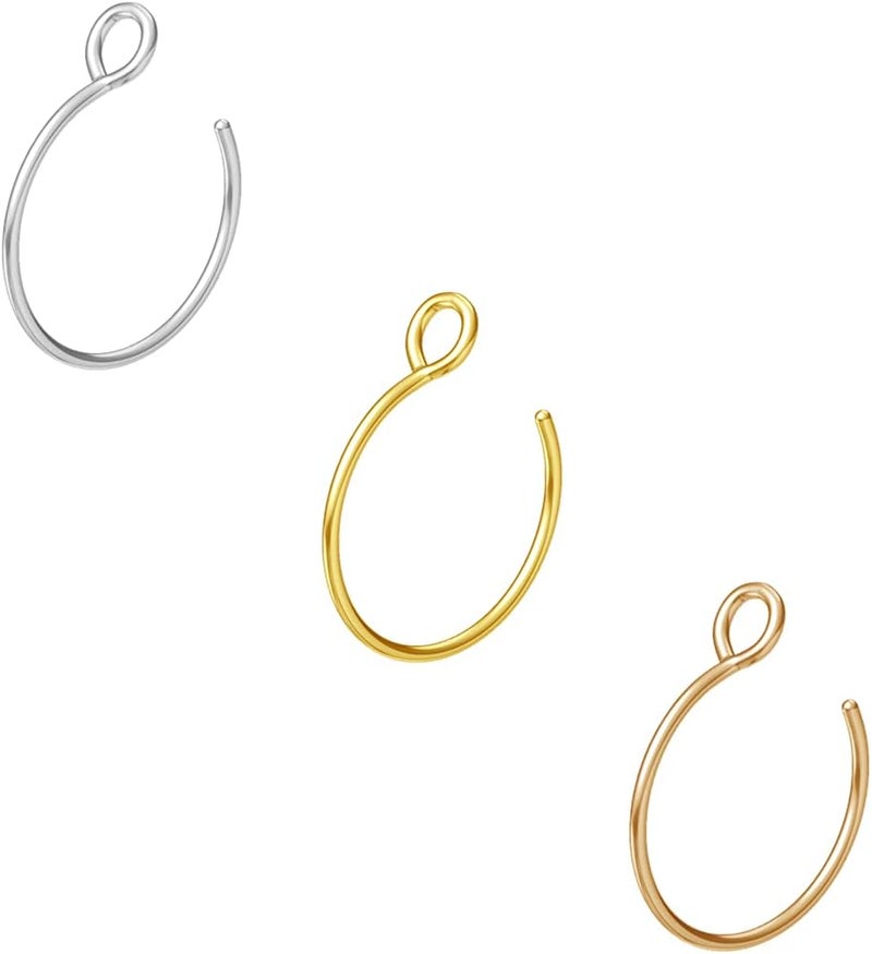 NZDLM Fake Nose Ring Hoop Nose Rings Set Nose Piercing Lip Nose Rings Jewelry for Women Men Girl - Image 1