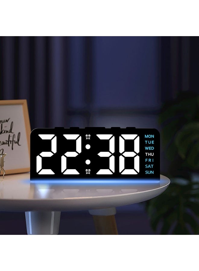 للمستقبل Digital Alarm Clock 6.8 Inch LED with Ambient Light Day Date Temperature Dual Alarm Snooze 12 24H Bedside Desk Clock for Office Bedroom Kids Elderly Daily Use - Image 2