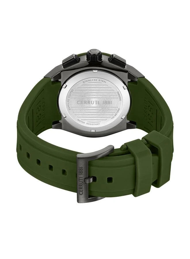 CERRUTI 1881 Green Men's Ruscello 48mm Black Dial Silicone Strap Multifunction Watch For Men for Men | Best Price UAE