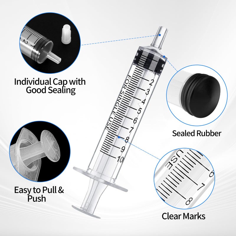 winbest 24 Pack 10ml syringes Individually Packaged Plastic Syringe for Liquid - Image 3