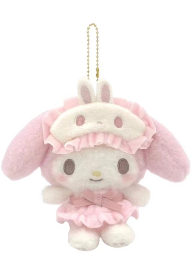 Cute Plush Pendant Eye Mask Pajamas Toy Keychain School Bag Pendant (My Melody) - Image 1