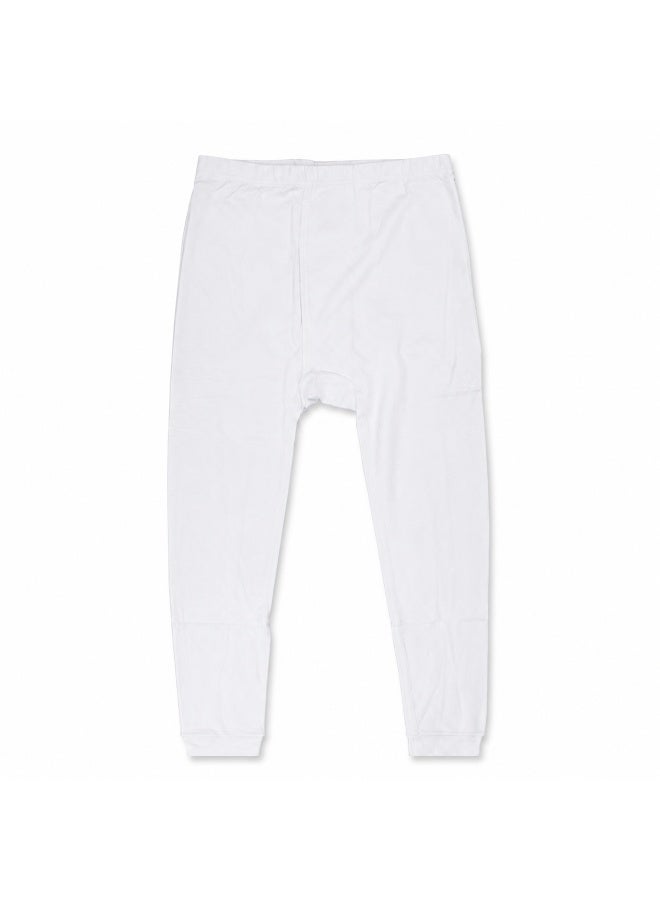 MANAGER'S Men's 100% Cotton Long Johns Innerwear Set, Small, Soft & Breathable Everyday Base Layer, Long Sleeve Undershirt with Full-Length Underpants, Lightweight Daily Inner Wear, White - Image 4