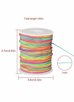 Y&D 1mm Rainbow Elastic Cord Beading Threads, Stretch String Fabric Crafting for DIY Bracelets, Jewelry Making, 100m a Roll  - Image 5