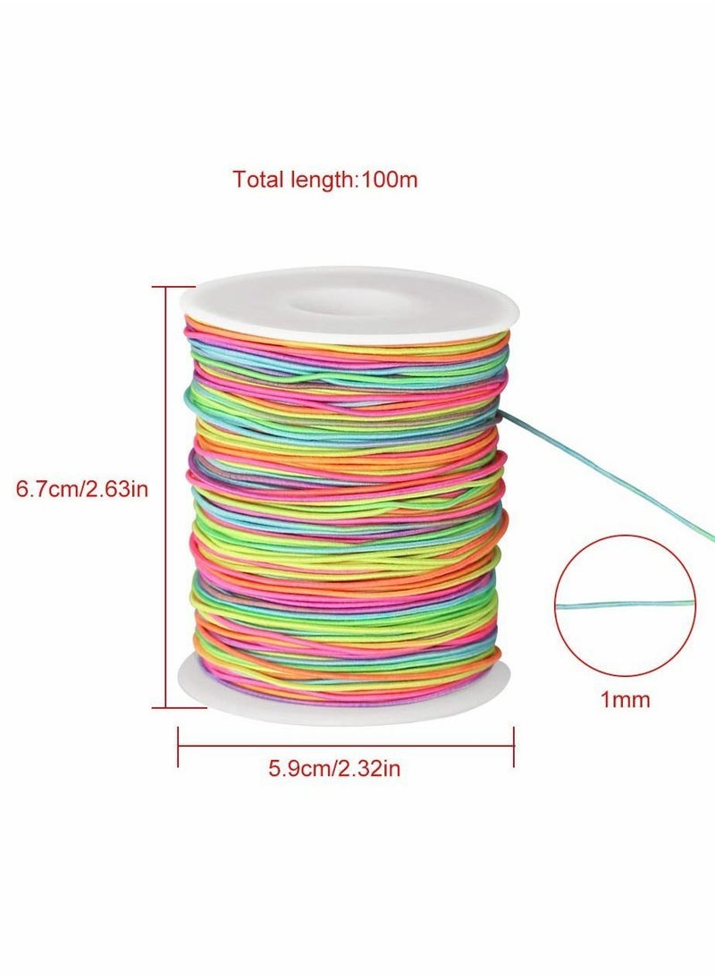 Y&D 1mm Rainbow Elastic Cord Beading Threads, Stretch String Fabric Crafting for DIY Bracelets, Jewelry Making, 100m a Roll  - Image 5