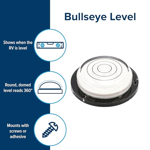 Camco Camper/RV Level - Features Bullseye Bubble Level Design for Fast Settling - Reads 360-Degrees Simultaneously - Can be Mounted or Free Standing (25573) - Image 4