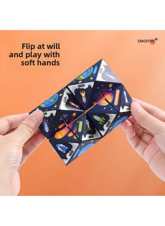 Three-dimensional Variable Magnetic Infinite Rubik's Cube Geometric 3d Deformation Puzzle Space Thinking Training Children 3-6 Years Old Toys-Color:Gift Box 7 Pack Space Belt Magnetic + Machinery + Life + Diamond + Abstract + Two In One + Round Cake  - Image 3
