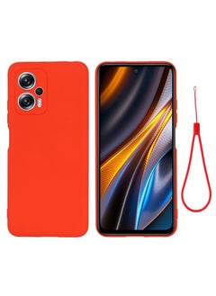 Case Cover For Xiaomi Poco X4 GT/Redmi Note 11T Pro/Redmi K50i Pure Color Liquid Silicone Shockproof Full Coverage Phone Case Red