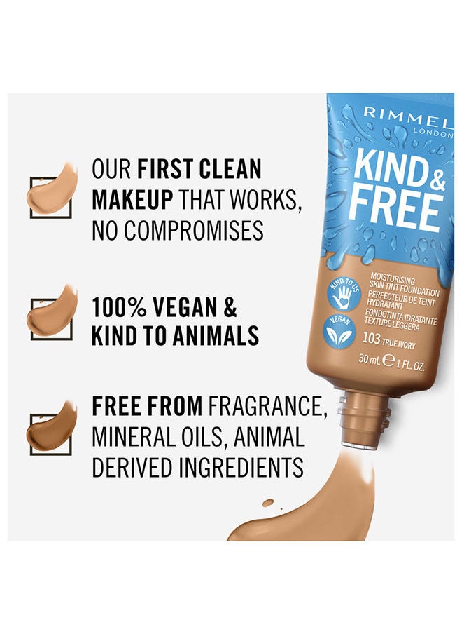 RIMMEL LONDON كريم أساس كايند آند فري - 103 - ترو آيفوري، 30 مل  - Image 4