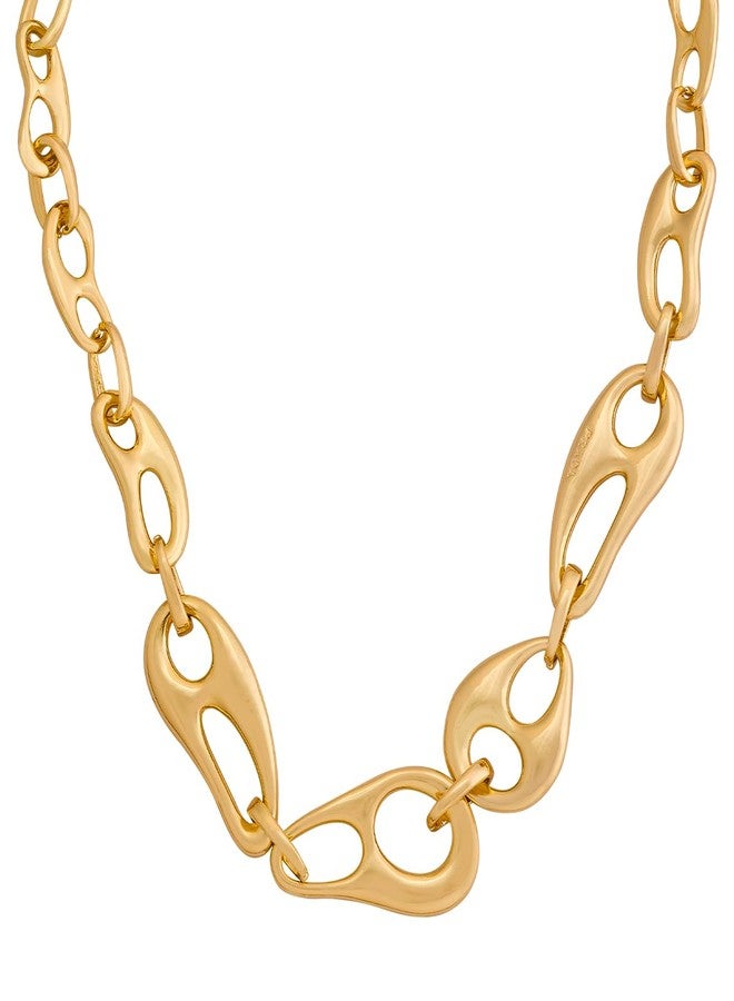 KUSHAL'S Fashion Jewellery Gold Polished Copper Trendy Necklace, Best for Casual Wear & Special Occasion - 454671 - Image 1