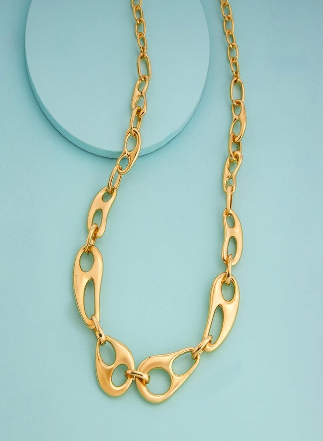 KUSHAL'S Fashion Jewellery Gold Polished Copper Trendy Necklace, Best for Casual Wear & Special Occasion - 454671 - Image 2