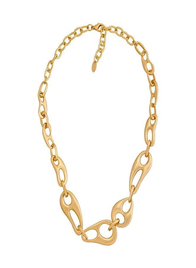 KUSHAL'S Fashion Jewellery Gold Polished Copper Trendy Necklace, Best for Casual Wear & Special Occasion - 454671 - Image 3