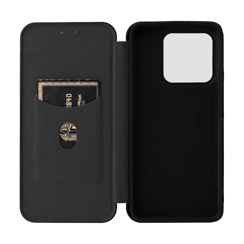 HuHa Case Cover For Xiaomi 13 Pro Global Carbon Fiber Texture Horizontal Flip PU Phone Case(Black) - Image 3