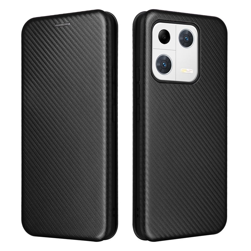 HuHa Case Cover For Xiaomi 13 Pro Global Carbon Fiber Texture Horizontal Flip PU Phone Case(Black) - Image 2