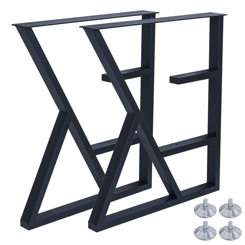 Upgraded 3Tier Metal Table Legs Steel Desk Legs 28 H x 24 W Industrial Modern Heavy Duty Metal Legs for Table KShaped Dining Table Legs Black Metal Table Legs Computer Desk LegsSet of 2