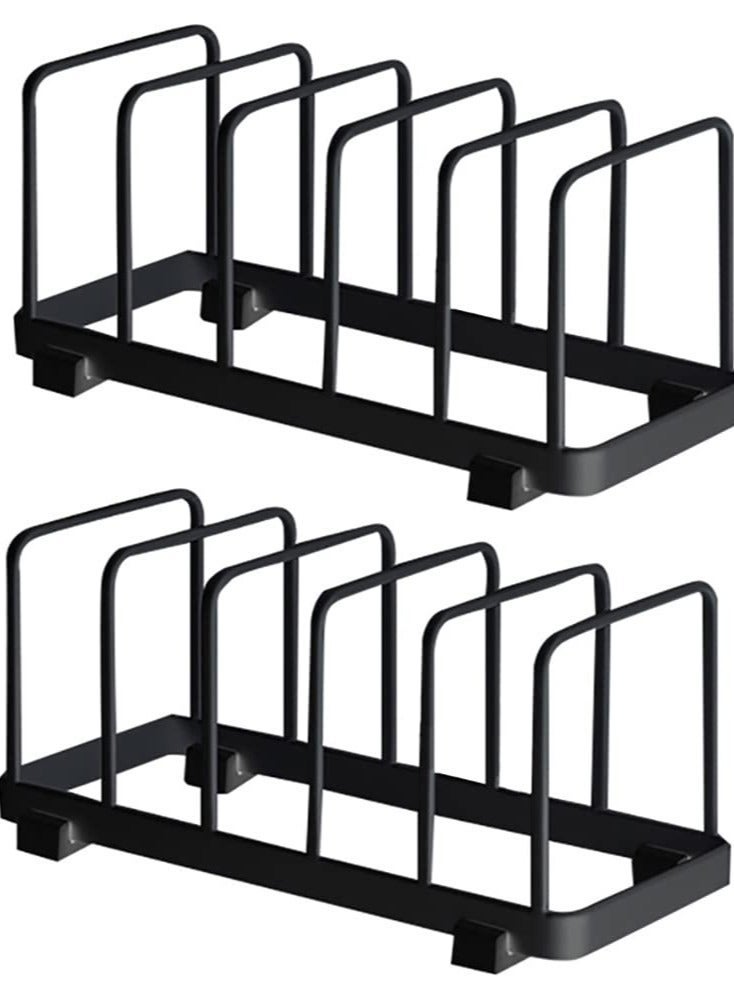 2 Pack Dish Drying Rack, Dish Drainer Rack, Dish Storage Rack, Vertical Plate Rack Drainer, Suitable for Kitchen Drawer, Cabinets, Shelf, Cupboard, Corner (Black)  - Image 1