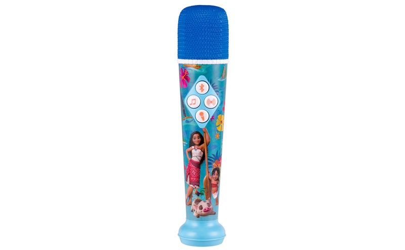 eKids Disney Moana 2 Karaoke Microphone for Kids, Bluetooth Microphone Includes Light Show (Moana) - Image 1