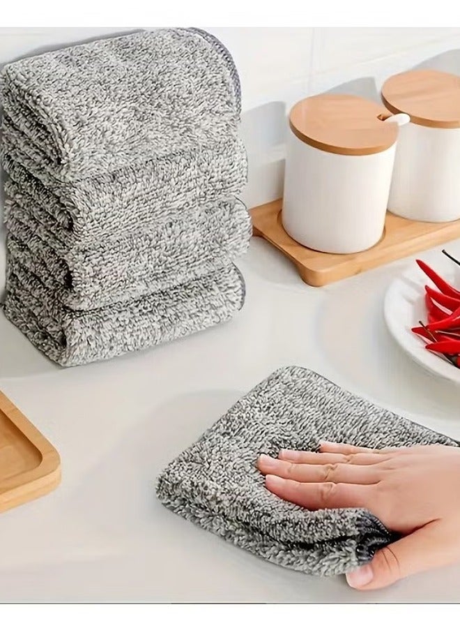 أوجا 10 قطع مناشف تنظيف رمادية من الألياف الدقيقة - مناشف خالية من الخطوط وامتصاصية للمطبخ والسيارة - قماش متعدد الاستخدامات قابل للغسيل في الغسالة لإزالة الشحوم والبقع بسهولة - Image 3