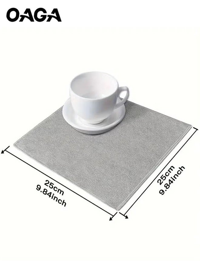 أوجا 10 قطع مناشف تنظيف رمادية من الألياف الدقيقة - مناشف خالية من الخطوط وامتصاصية للمطبخ والسيارة - قماش متعدد الاستخدامات قابل للغسيل في الغسالة لإزالة الشحوم والبقع بسهولة - Image 4