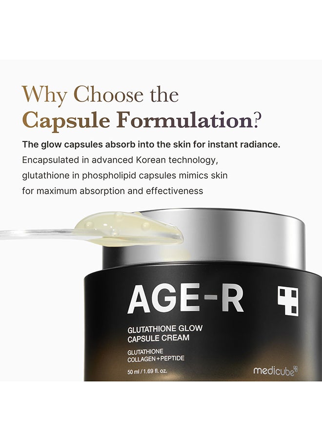 Medicube Age-R Glutathione Glow Capsule Facial Cream - Instant Lifting Moisturizer - Collagen Peptide For Hydrating Glow - Improve Blemishes, Uneven Skin Tone - Korean Skin Care 1.69 Fl.Oz  - Image 3