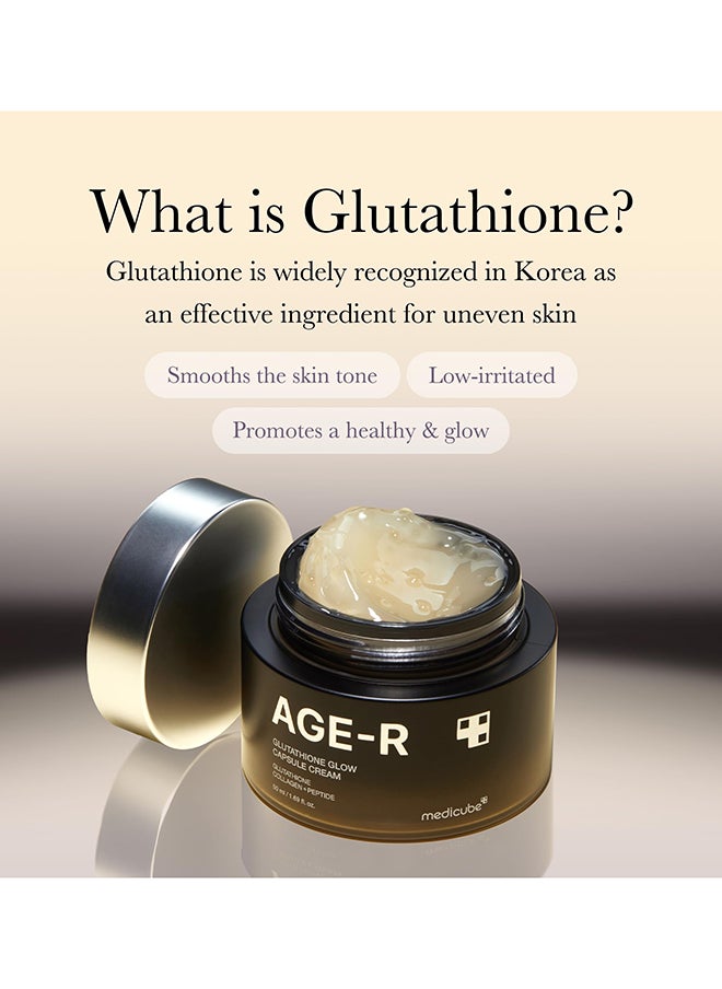 Medicube Age-R Glutathione Glow Capsule Facial Cream - Instant Lifting Moisturizer - Collagen Peptide For Hydrating Glow - Improve Blemishes, Uneven Skin Tone - Korean Skin Care 1.69 Fl.Oz  - Image 4
