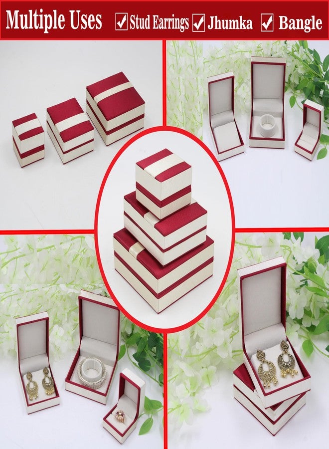 atorakushon Velvet Maroon Women's Multipurpose Jewellery Box Ring Earring Chain Bangel Storage Organizer - Image 5