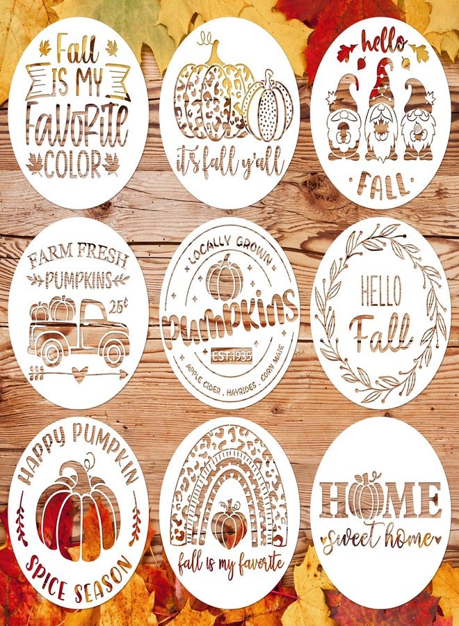 Keluna Welcome Fall Stencils - 12 Inch Fall Stencils for Painting on Wood, Thanksgiving Happy Pumpkin Harvest Welcome Stencils for Door Mats Wall Canvas Pillow, Autumn Pumpkin Painting Drawing Stencil - Image 1