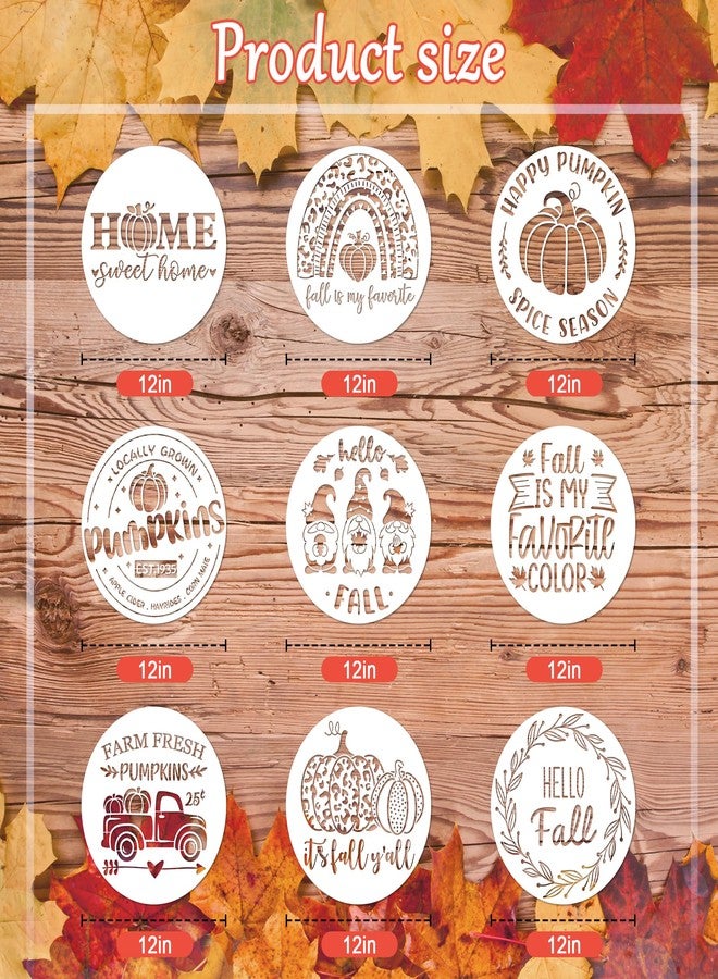 Keluna Welcome Fall Stencils - 12 Inch Fall Stencils for Painting on Wood, Thanksgiving Happy Pumpkin Harvest Welcome Stencils for Door Mats Wall Canvas Pillow, Autumn Pumpkin Painting Drawing Stencil - Image 2