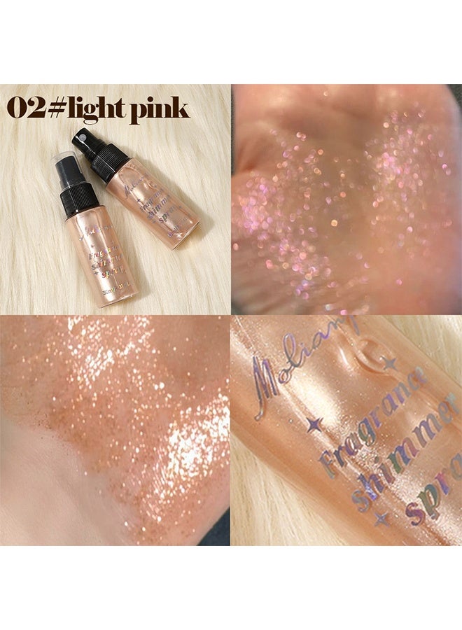MOLIAN Fragrance Shimmer Spray,Body Glitter Spray - for Face, Hair & Body, Moisturizing Luminizer Glow Illuminator, Quick-Drying Sparkling Glitter Spray Liquid Highlighter Makeup (#02) - Image 2