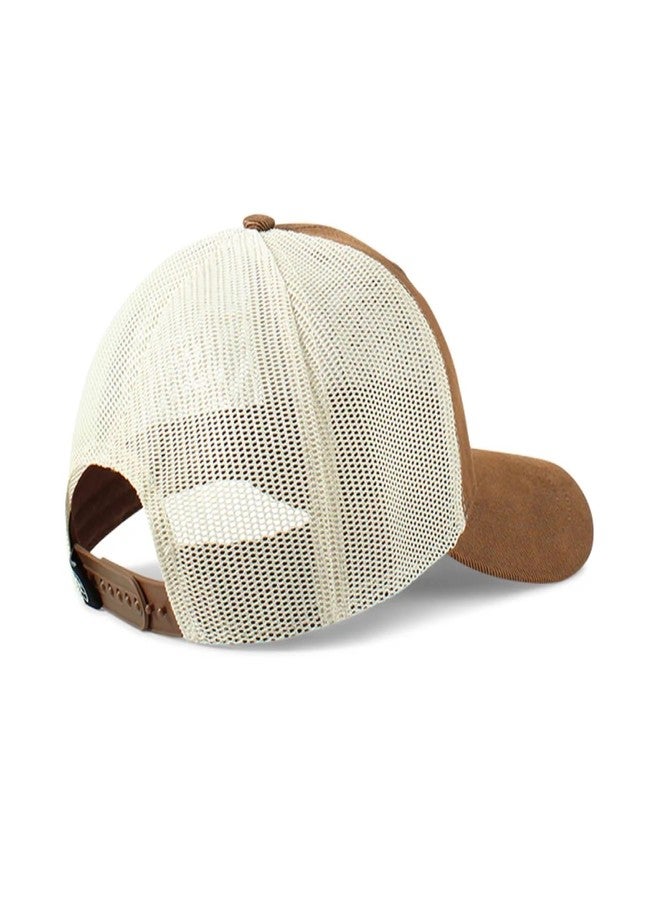 ARIAT Women's Trucker Cap with Leather Floral Patch and Snapback Closure (Brown) - Image 2