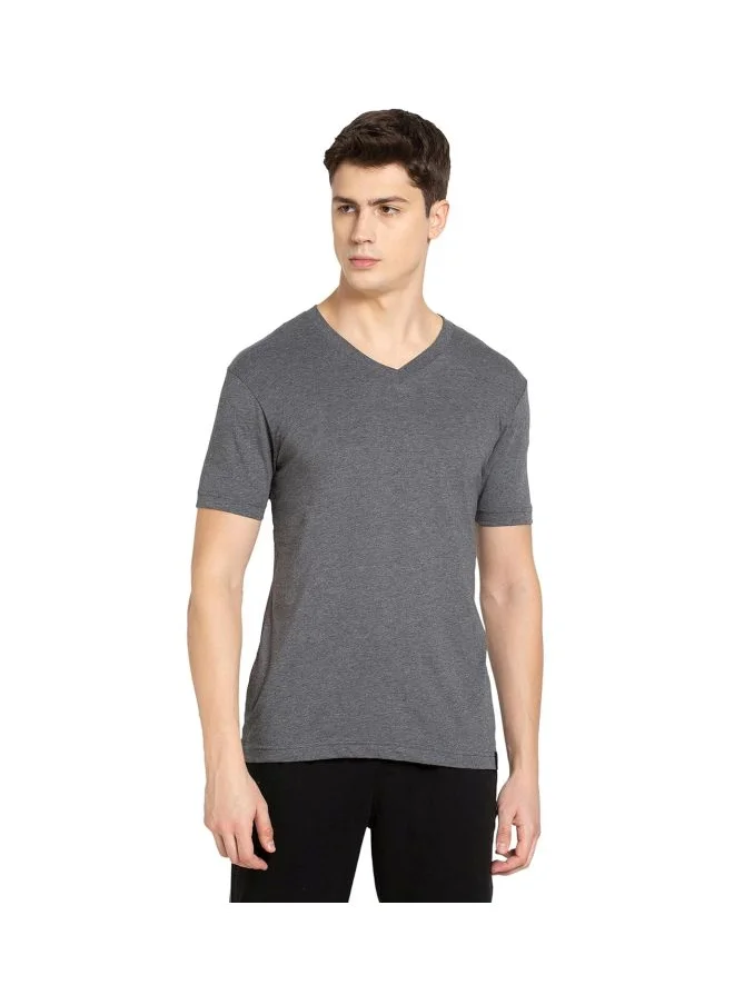 جوكي Jockey 2726 Men Super Combed Cotton Rich Solid V Neck Half Sleeve T Shirt