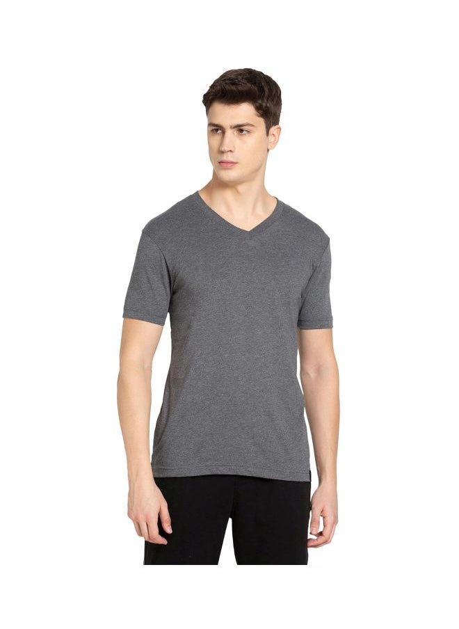 JOCKEY - Jockey 2726 Men Super Combed Cotton Rich Solid V Neck Half Sleeve T Shirt - Image 1