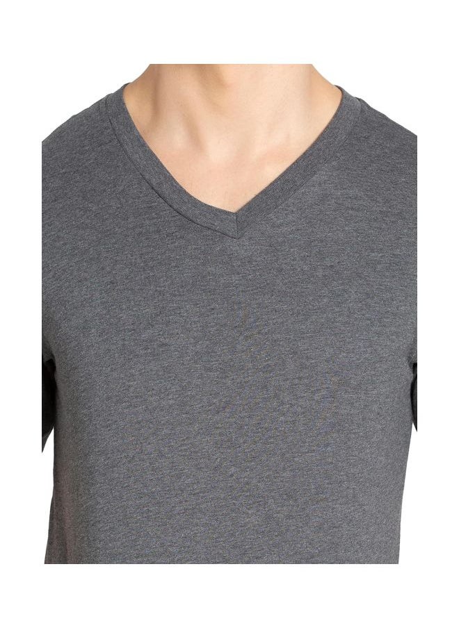 JOCKEY - Jockey 2726 Men Super Combed Cotton Rich Solid V Neck Half Sleeve T Shirt - Image 1