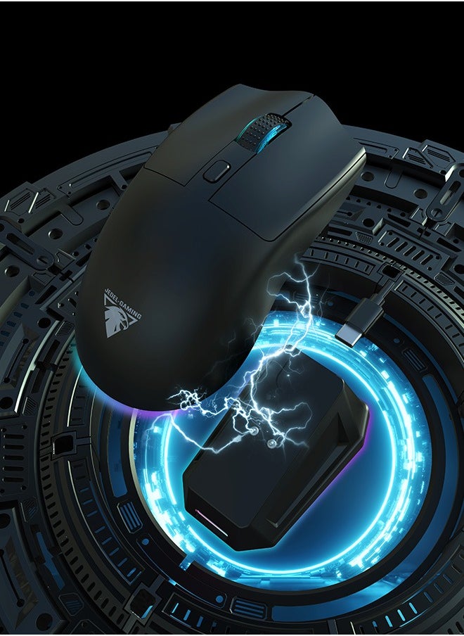 JeDEL - WD139 Wireless Bluetooth Gaming Mouse for Windows, Mac, IOS, Android, Computer Mice with USB Receiver, Lightweight Gaming Mouse with Magnetic RGB Charging Dock, 800/1200/1600 DPI, Black - Image 1