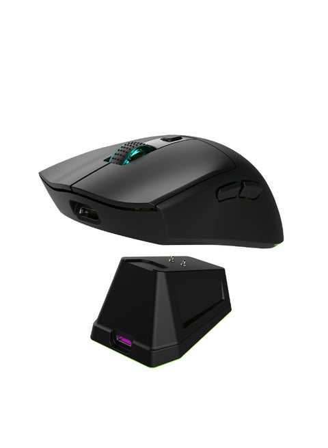 Wireless Bluetooth Gaming Mouse for Windows, Mac, IOS, Android, Computer Mice with USB Receiver, Lightweight Gaming Mouse with Magnetic RGB Charging Dock, 800/1200/1600 DPI, Black
