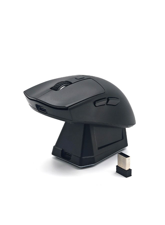 Wireless Bluetooth Gaming Mouse for Windows, Mac, IOS, Android, Computer Mice with USB Receiver, Lightweight Gaming Mouse with Magnetic RGB Charging Dock, 800/1200/1600 DPI, Black