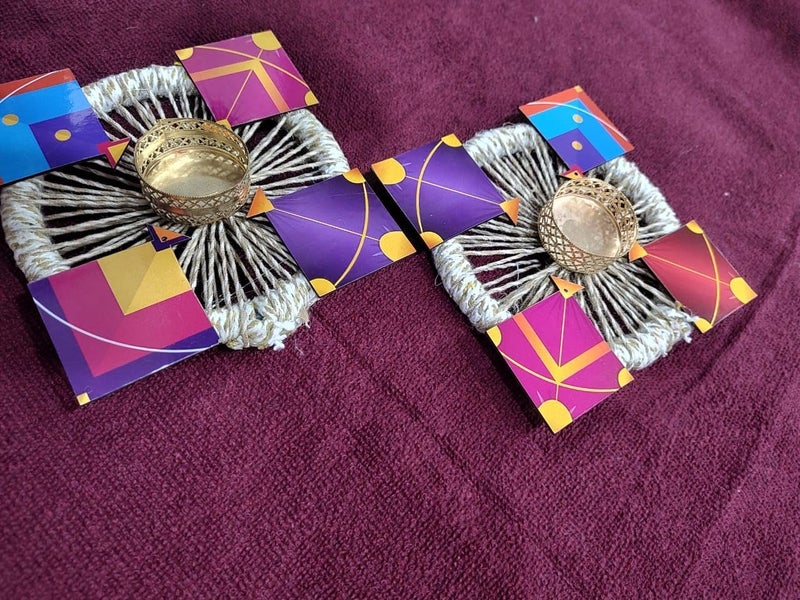 Nutts Lohri Makar Sankranti Special Items Kite with Thread Chudi TLight Holder for Decoration Pack of 2 - Image 2