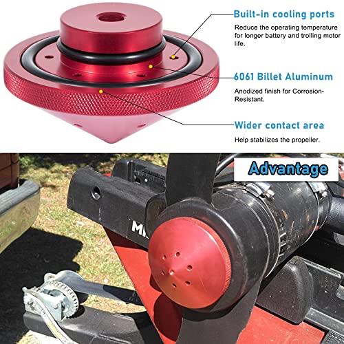 Camoo Eliminator Trolling Motor Prop Nut Billet Aluminum Custom Fit For MinnKota 80, 101 and 112 lb Models (GFEL-MK-BK-DP). - Image 4