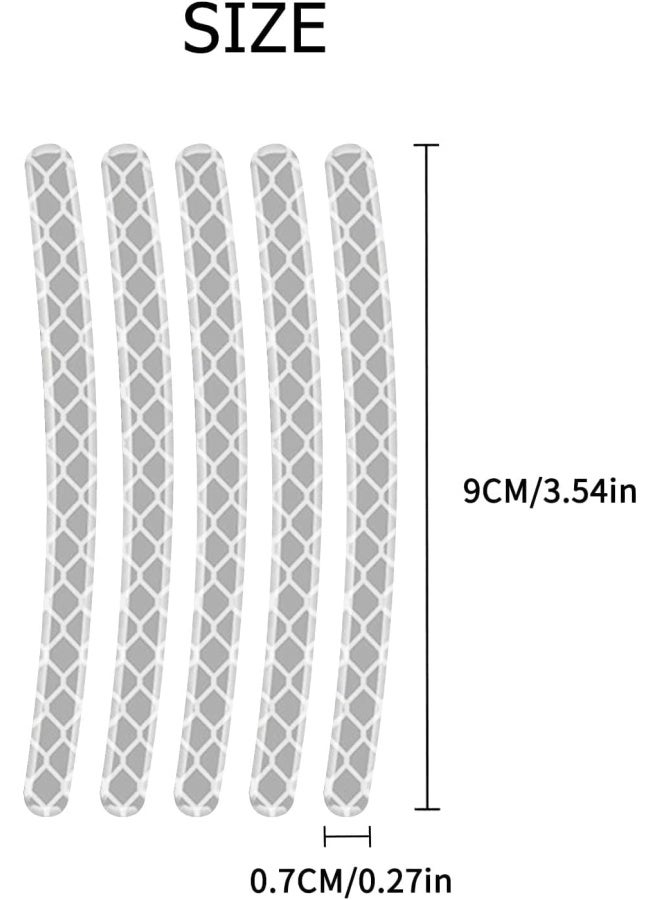 Premify 20 قطعة من ملصقات السيارات العاكسة، شريط حافة العجلة لعجلات الدراجات النارية والسيارات والدراجات الهوائية والدراجات الليلية عاكسة للضوء شريط زخرفي عالمي (أبيض) - Image 2