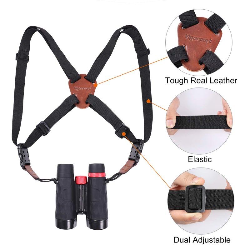 Vigorport Camera Strap,Cross Shoulder Straps for Binoculars, Rangefinders,Harness Strap Compatible with Canon, Nikon, Sony and DSLR SLR Cameras-Brown - Image 3