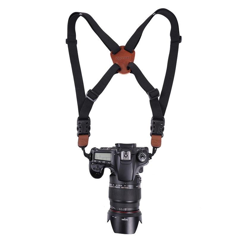 Vigorport Camera Strap,Cross Shoulder Straps for Binoculars, Rangefinders,Harness Strap Compatible with Canon, Nikon, Sony and DSLR SLR Cameras-Brown - Image 4