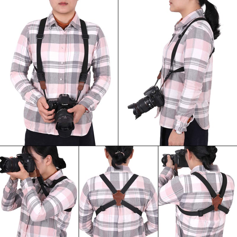 Vigorport Camera Strap,Cross Shoulder Straps for Binoculars, Rangefinders,Harness Strap Compatible with Canon, Nikon, Sony and DSLR SLR Cameras-Brown - Image 5