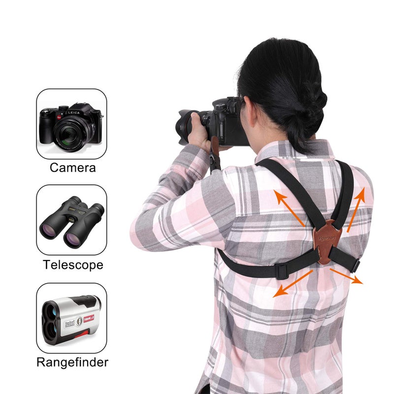 Vigorport Camera Strap,Cross Shoulder Straps for Binoculars, Rangefinders,Harness Strap Compatible with Canon, Nikon, Sony and DSLR SLR Cameras-Brown - Image 2