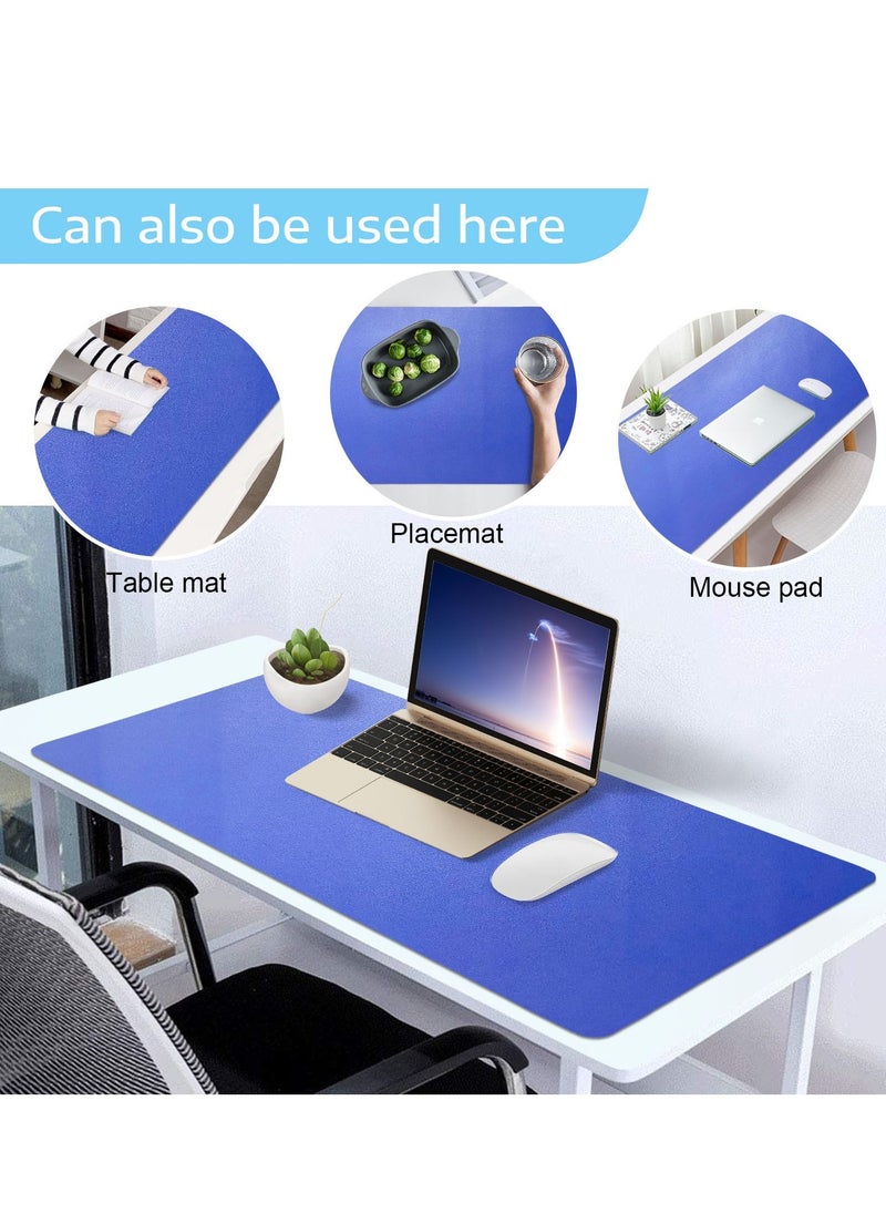 SKY-TOUCH - Desk Pad PU Computer Mouse Pad Office Desk Mat Gaming Mouse Pad Non-Slip Waterproof Dual-Side Use Desk Mat Protector 80cm x 40cm Yellow Blue - Image 1