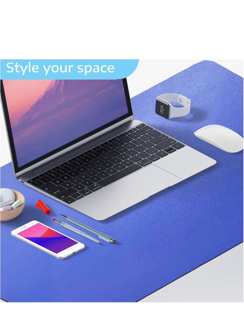 SKY-TOUCH - Desk Pad PU Computer Mouse Pad Office Desk Mat Gaming Mouse Pad Non-Slip Waterproof Dual-Side Use Desk Mat Protector 80cm x 40cm Yellow Blue - Image 1